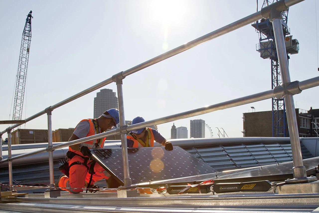 Solar Panel Installation, Handrail