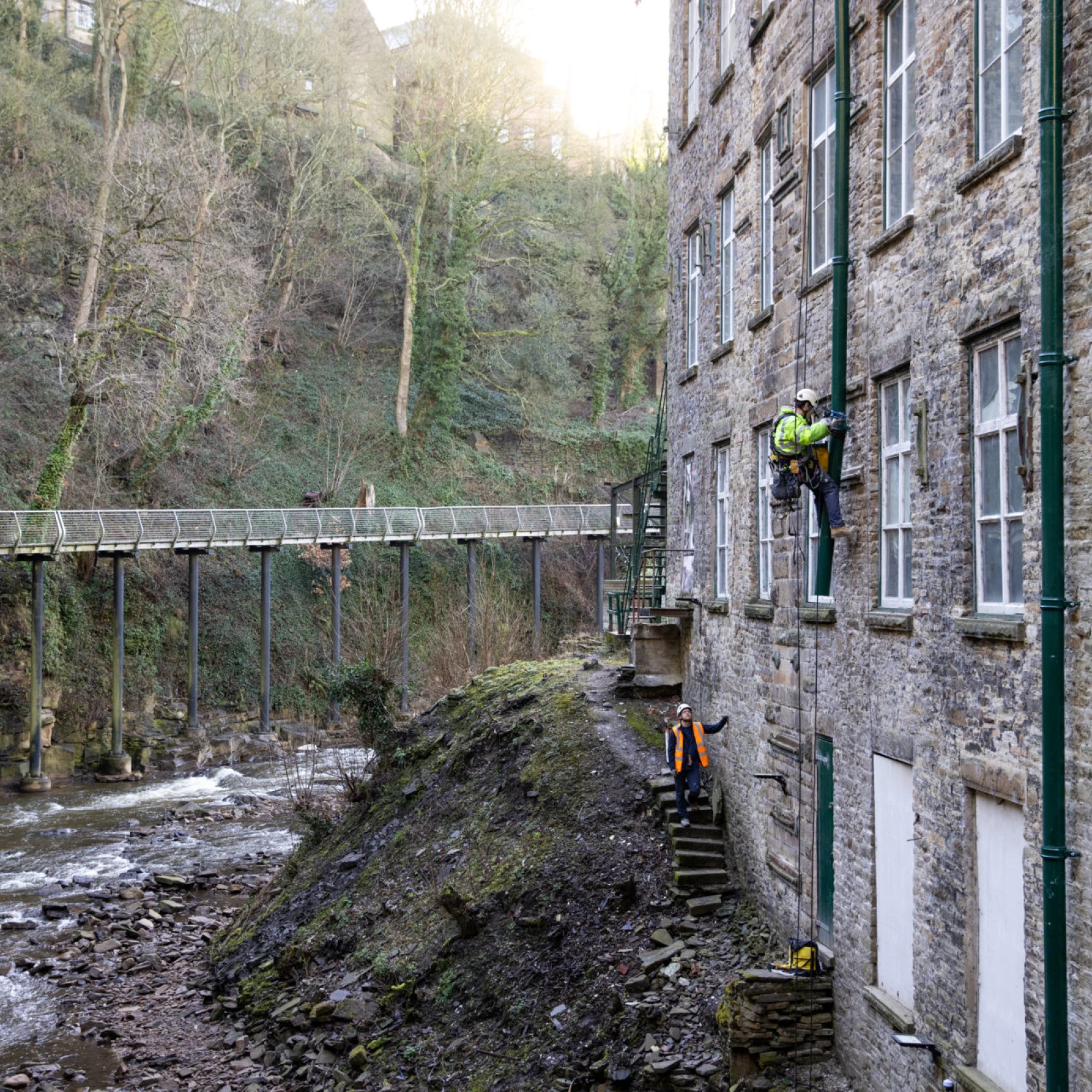Torr Vale Mill, Rope Access