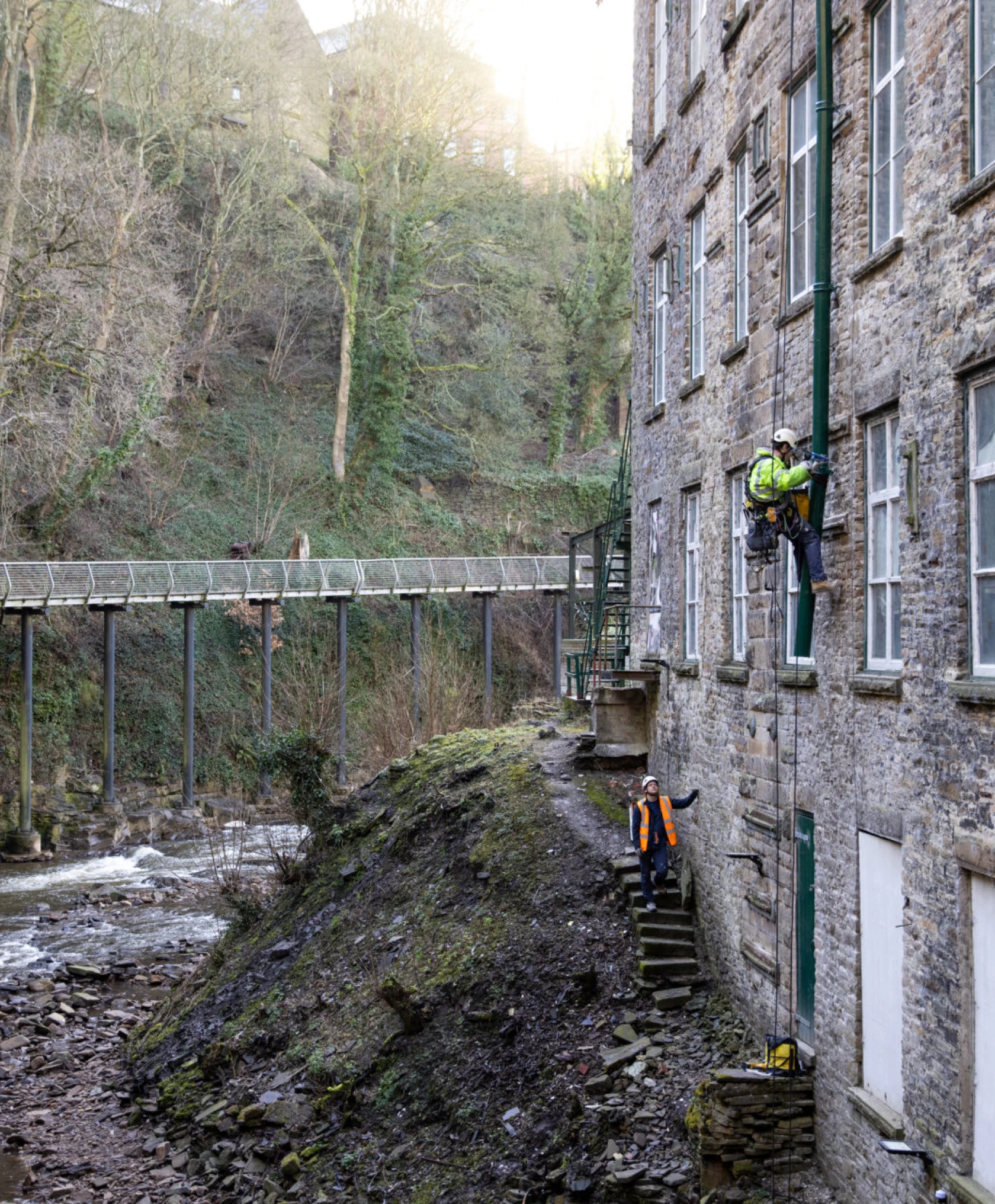Torr Vale Mill, Rope Access
